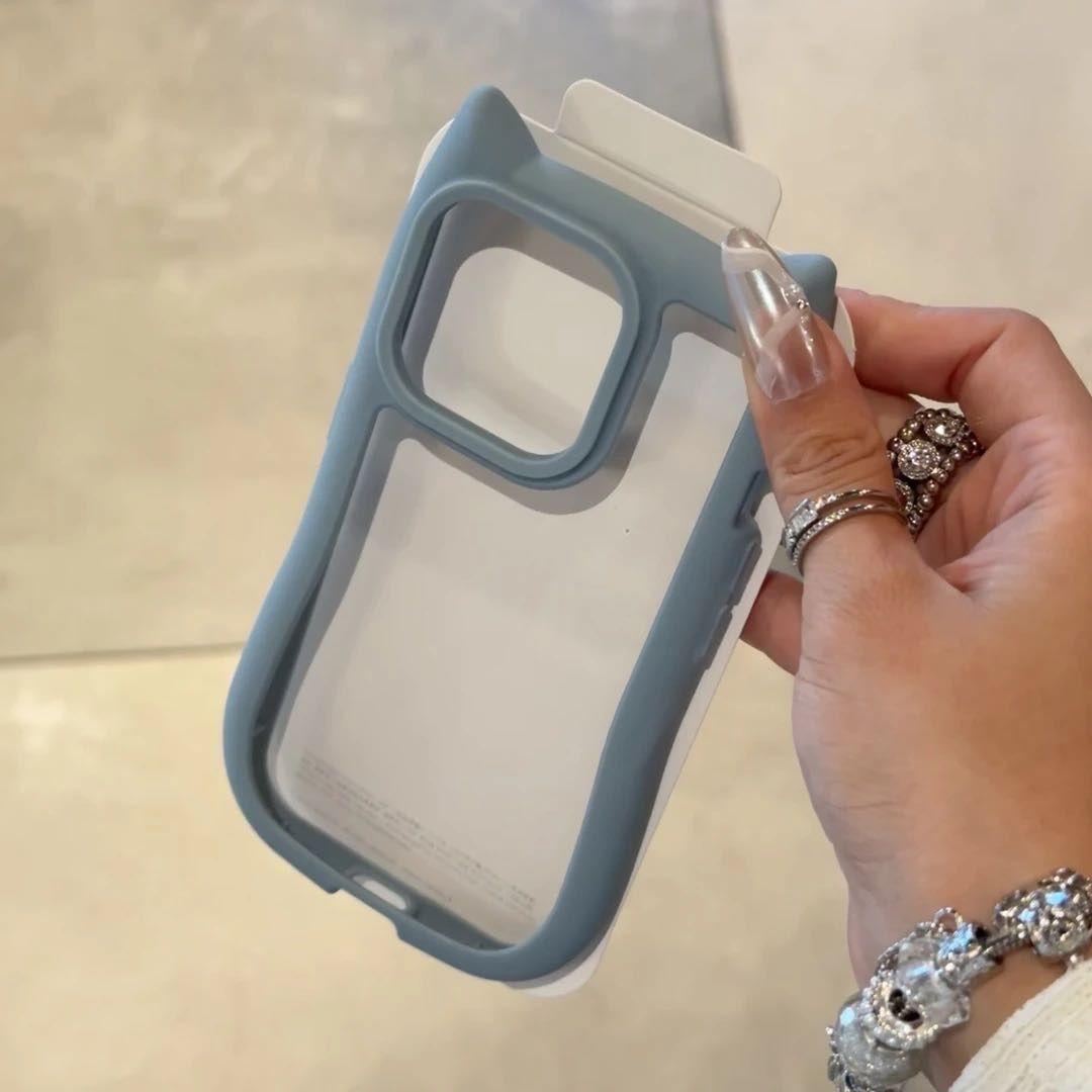 

Объемные кошачьи ушки для чехла мобильного телефона Xiaomi 15/14/13/12 Redmi K70/60/50 для женщин Note13 Прозрачный Redmi Note11Pro +