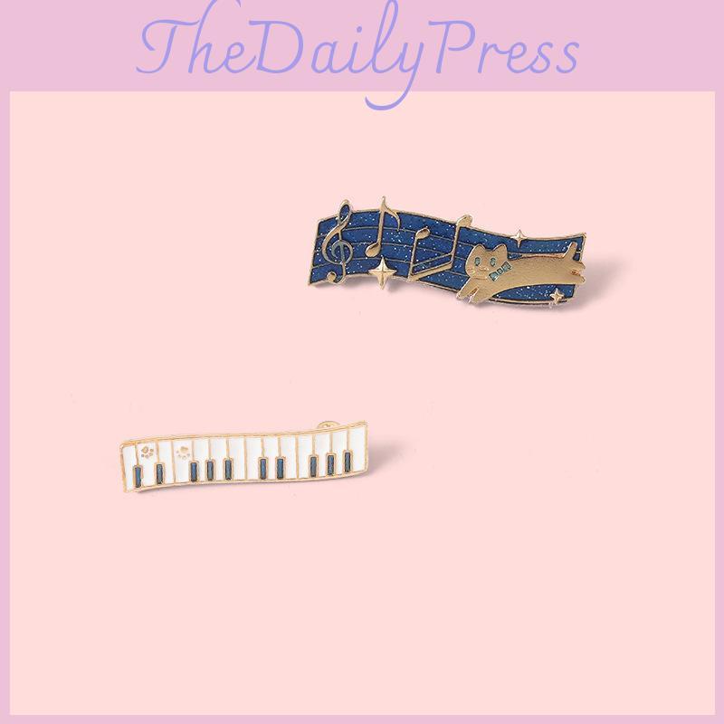 Adorable Metal Cat Music Note Brooch Unique Fashionable Gift For Music Lovers