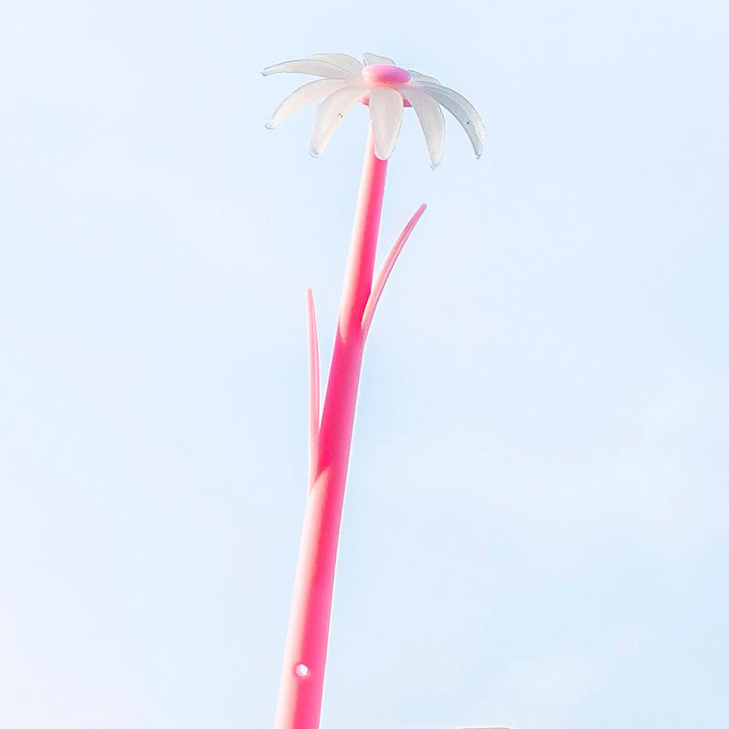 1Pc Rose Flower Silicone Gel Pen Simulation Valentine's Day Gift Sign Water Pens Student Office School Writing Stationery