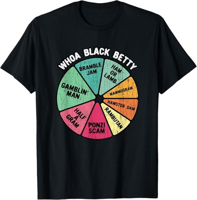 

Whoa Black Betty - Funny 70 s Classic Rock Music Pie Chart T-Shirt 3XL