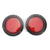 2pcs 24LEDs 4in Waterproof  Plastic Side Marker Round Lamp Trailer Truck Tail Light