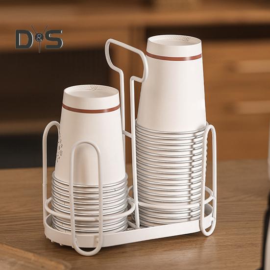 Disposable Cup Holder Paper Cup Dispenser Iron Art Durable Cup Storage Rack for Countertops Kitchen Coffee Stations Multifunctional Cup Organizer