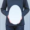 Muramatsu Kagami Store Mirror Wall Hanging Toilet Entrance Paste Mirror Oval Round Oval 27 X 39cm Wall Stickable Mirror Design Kagami Shape Oval