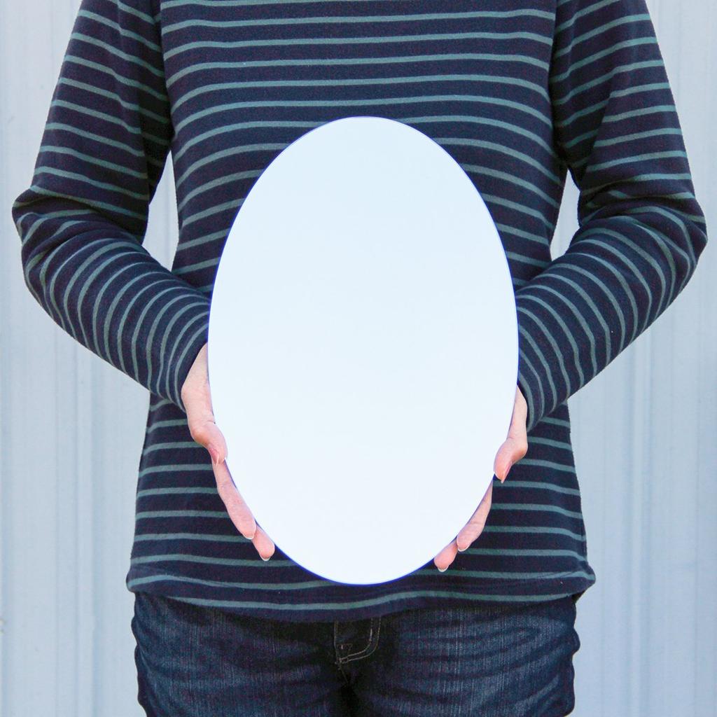 Muramatsu Kagami Store Mirror Wall Hanging Toilet Entrance Paste Mirror Oval Round Oval 27 X 39cm Wall Stickable Mirror Design Kagami Shape Oval