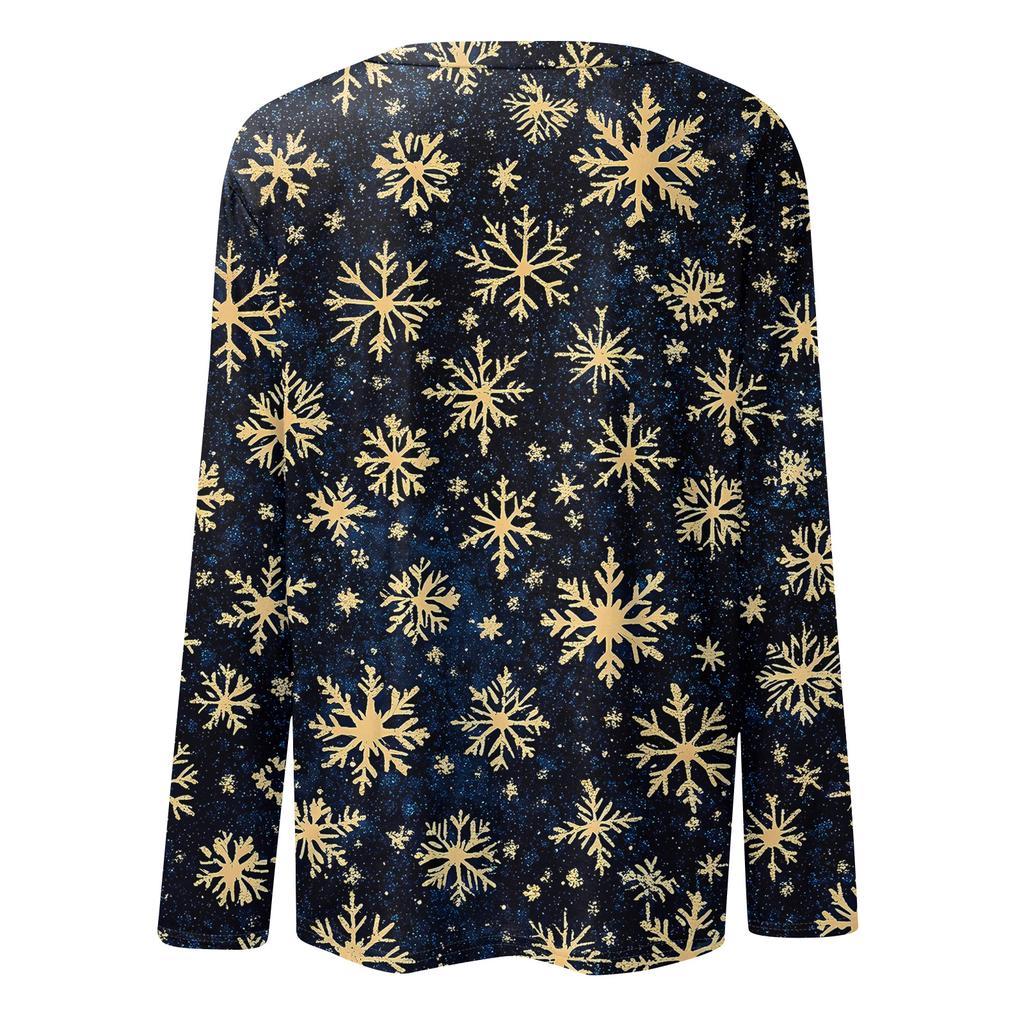 Damska modna bluzka z długim rękawem i okrągłym dekoltem