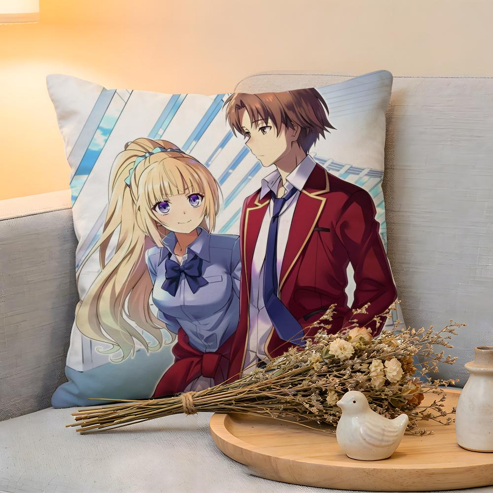 

Cushion Cover Linen SkinFriendly Soft Decorative Case For Sofa Home Decor Classroom Of The Elite Anime Pillow cover 30x30 cm