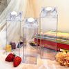 Square Plastic Milk Bottle Leak-Proof Rotating Seal Cap Bottle Coffee And Tea Bottle Space-saving Drink Container for Home Fitness Travel