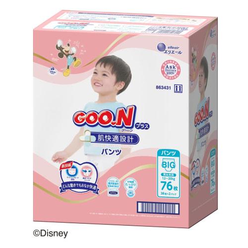 [Pants BIG size] Goon Plus Skin comfort design (12~20kg) 76 pieces (38 pieces x 2) Case sale Big