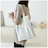 DIY Shoulder Bag Large Capacity Black White Canvas Shoulder Tote Bag Folding Eco Cotton Handbag Reusable Shopping Bag