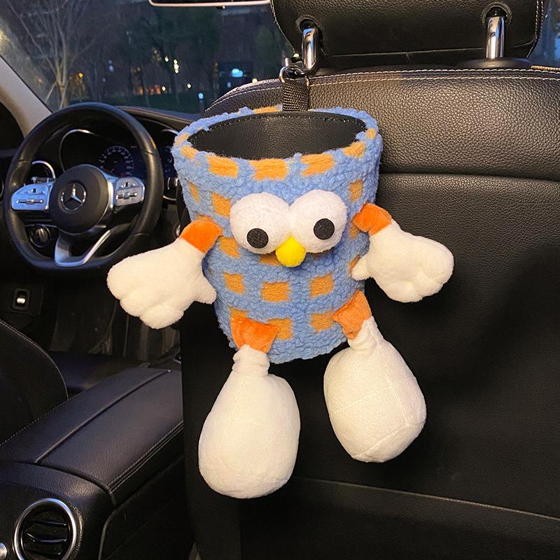 Car Trash Can And Tissue Box Combo, In-car Storage Bucket, Hanging Umbrella Storage, Cartoon And Quirky