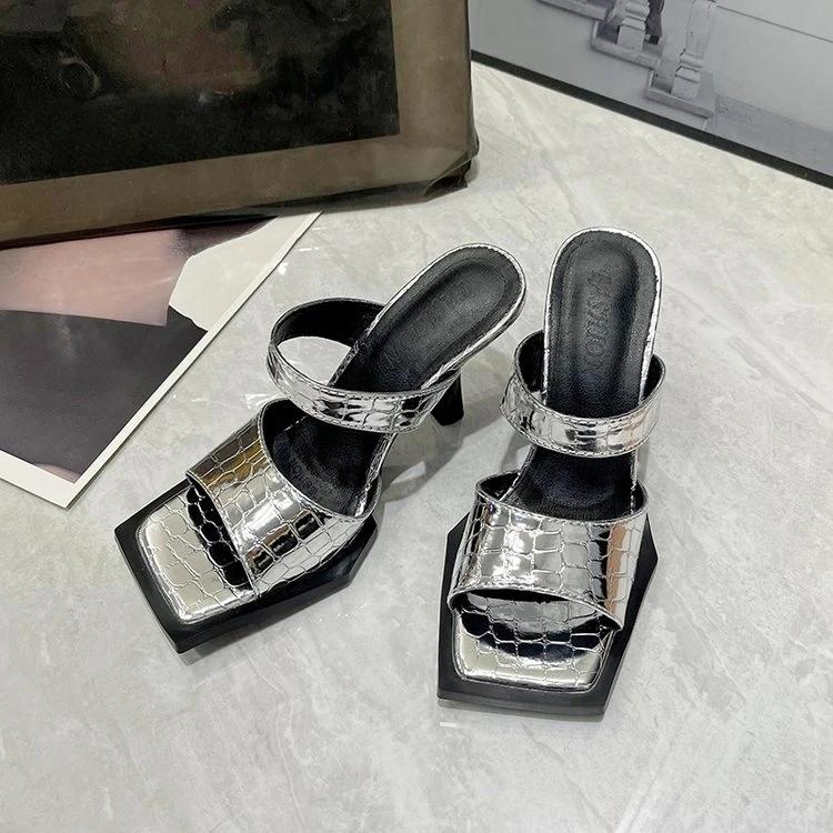Women's Shoes Slippers High Heels Sandals Woman Slides Sexy Stiletto Heels Luxury Designer Elegant Party Dress