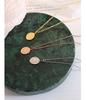 Leaf Oval Pendant Necklace for Women - Gold Plated, Fade-Resistant Titanium Steel