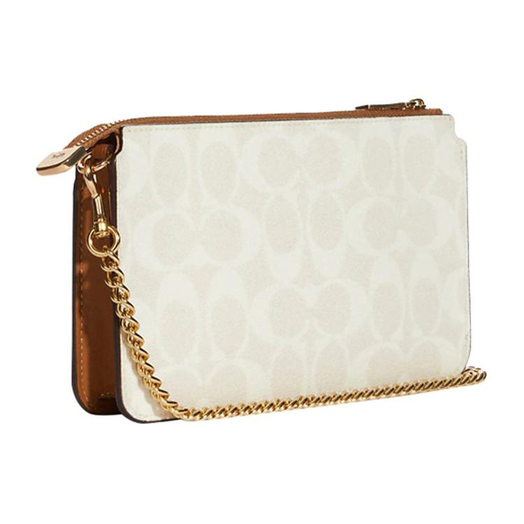 New COACH Canvas With Smooth Leather Combo Bag, Small Card Holder, 2 In 1 Crossbody Bag Trumpets Women's CA843-IMRFI