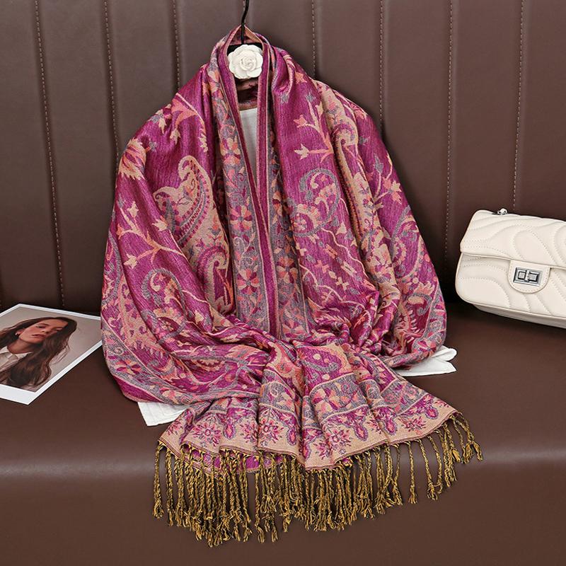Luxury Winter Cashmere Shawl Lady Wrap Warm Autumn Scarves Design Print Female Foulard Cotton Stoles Scarf