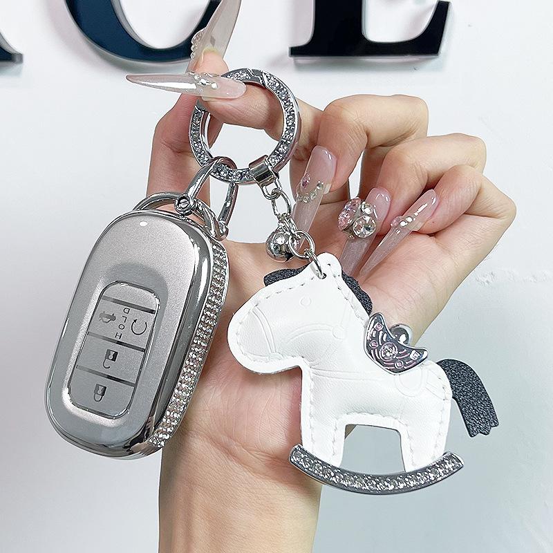 Premium Women's Car Key Case for Honda Accord, Civic, CR-V, Fit, Odyssey, Vezel, Lingpai, and XR-V