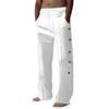 Herren Baumwolle und Leinen Farbe Freizeithose Lange Hose