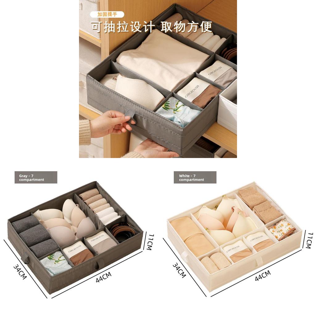 Foldable Polyester Clothing Storage Container With Compartments For Closet Organization