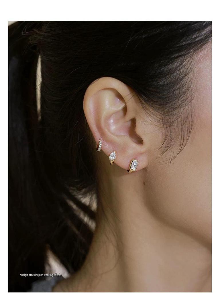 Orecchini a goccia in Argento Sterling S925 con Zircone Quadrato - Gioielli per Orecchie Trendy di Lusso Leggero 2026 per Donne