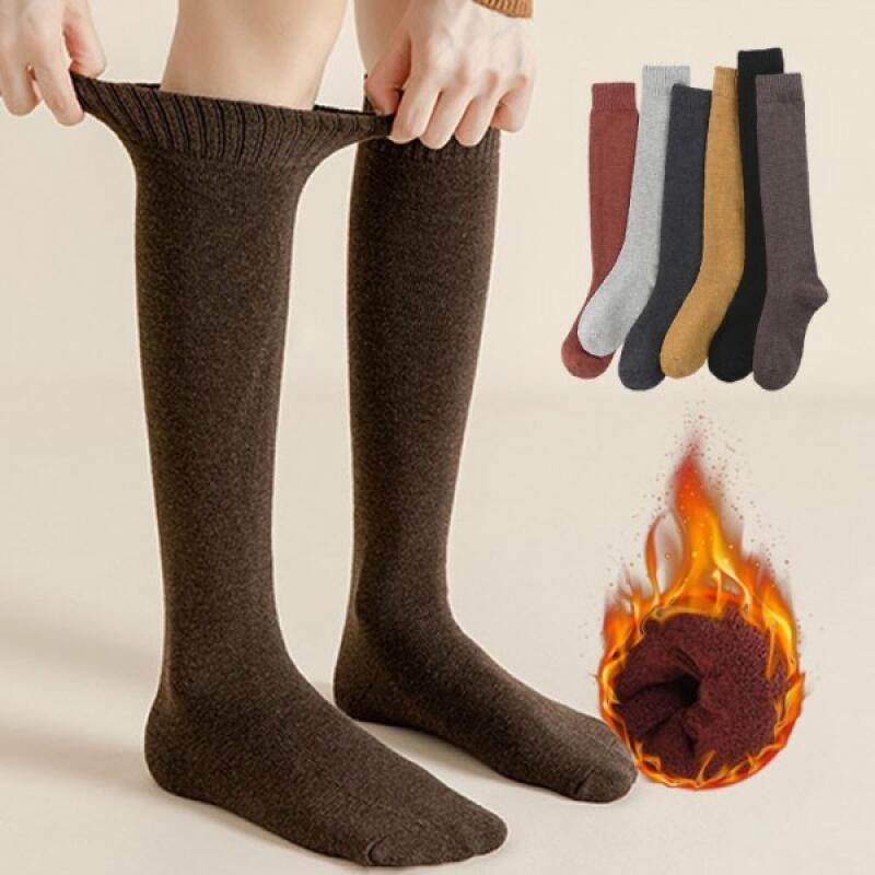 Women s Winter Fleece Sleep Over Socks Stockings 1 pair of long socks - black