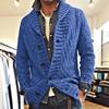 Men's Fall and Winter Long-sleeved Thick Needle Sweater Lapel Elegant Casual Knitwear