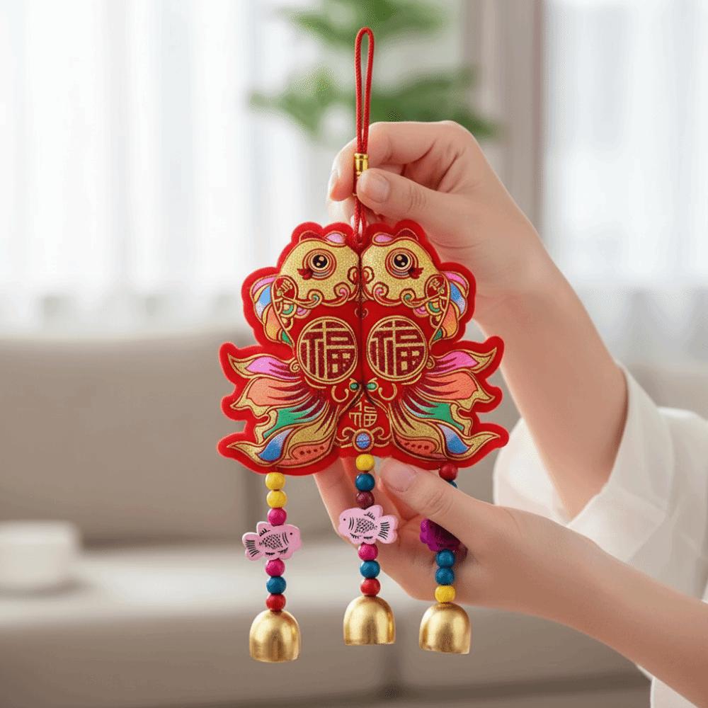 Der Gott des Glücks Chinesische Neujahrsdekoration Bestickte Rote Frühlingsfestdekorationen Traditioneller Chinesischer Stil