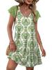 European Women's Lace Casual Short Sleeve Wedding Dress for Beach Vacation