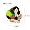 Design Wearing Glasses Girl Acrylic Brooch Acetic Acid Brooch Acetate Fiber Brooch Women Collar Pin