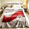 Floral Garden Theme Soft Blanket Personalized Custom Name Text Print Warm Blanket Home Sofa Bedroom Decor