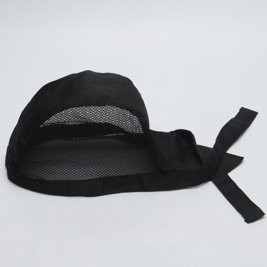 Chef Hat Printing Bouncy Mesh Adjustable Unisex Prevent Hair Falling Lace Up Pepper Restaurant Working Hat for Hotel