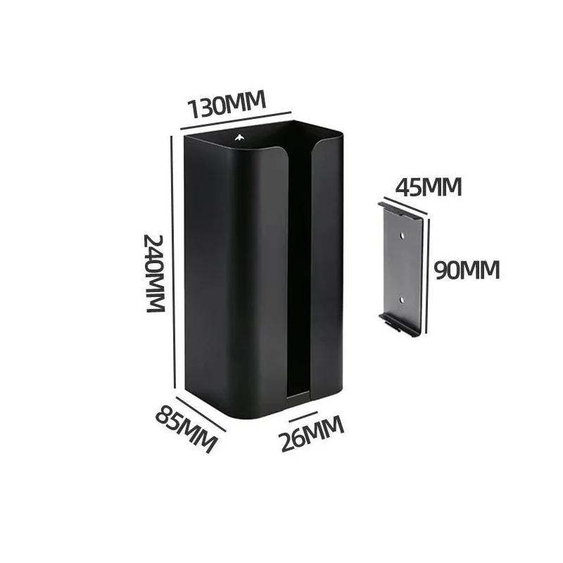 1pc Wall mounted non punched storage container, garbage bag dispenser, self-adhesive face towel, napkin storage box