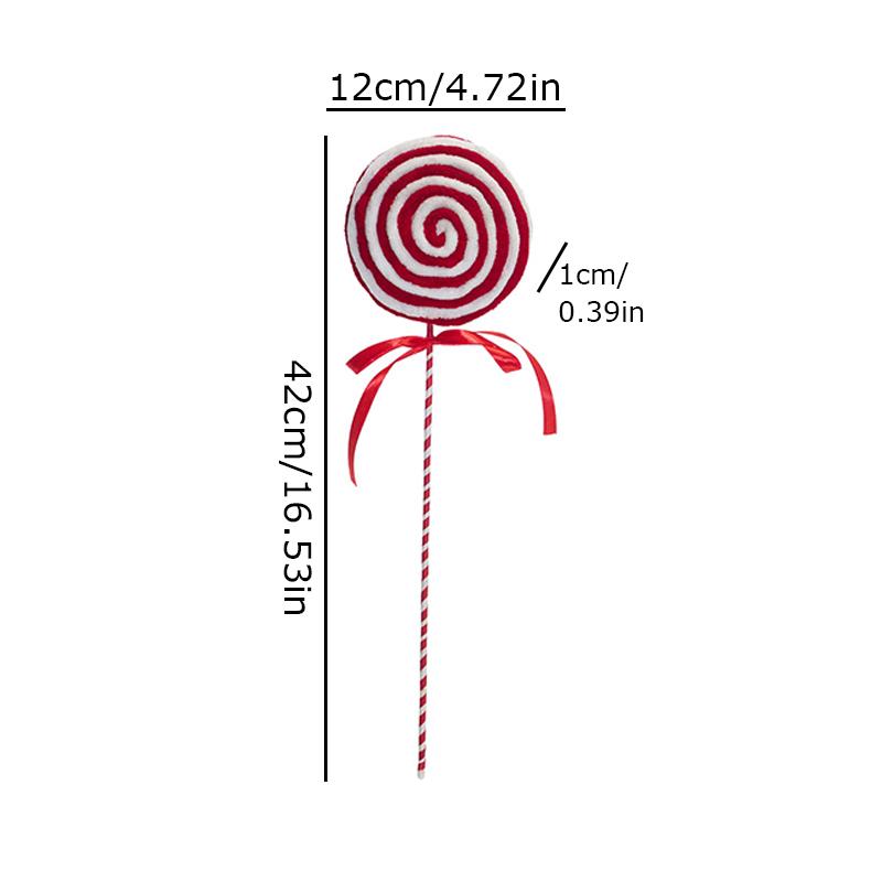 Christmas Stripe Pattern Design Fabric Art Handicrafts Xmas Tree Simulated Cane Candy Ornament Festival Decoration