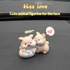 Cute Mini Cartoon Kissing Rabbit Cat Frog Car Ornaments Smooth Surface For Car Dashboard Home Desktop Decor