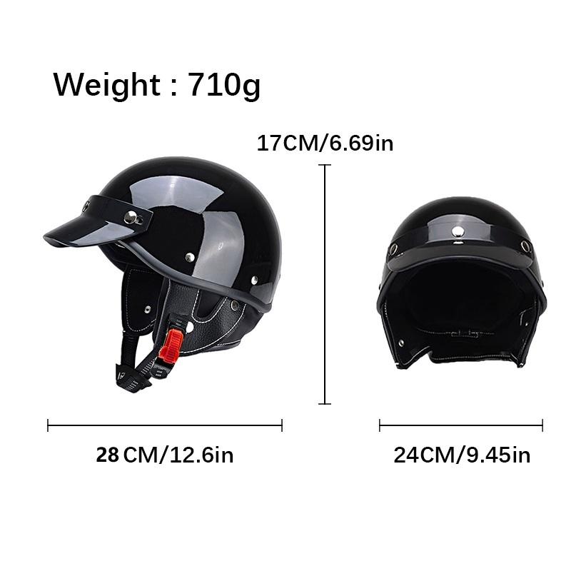 Stylish Vintage Half Helmet – Lightweight Open Face with Breathable Liner, Retro Motorcycle Gear for Urban Riders