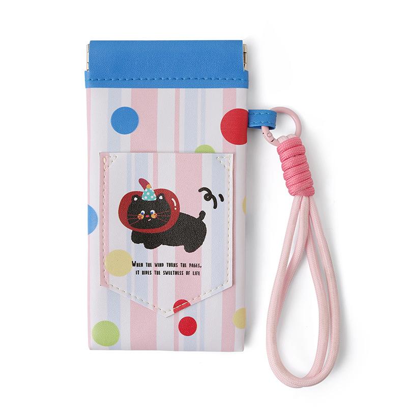 

Милый чехол-сумка для очков со шнурком-брелоком, сумка для хранения солнцезащитных очков, чехол для очков из ПУ кожи, портативный органайзер для очков