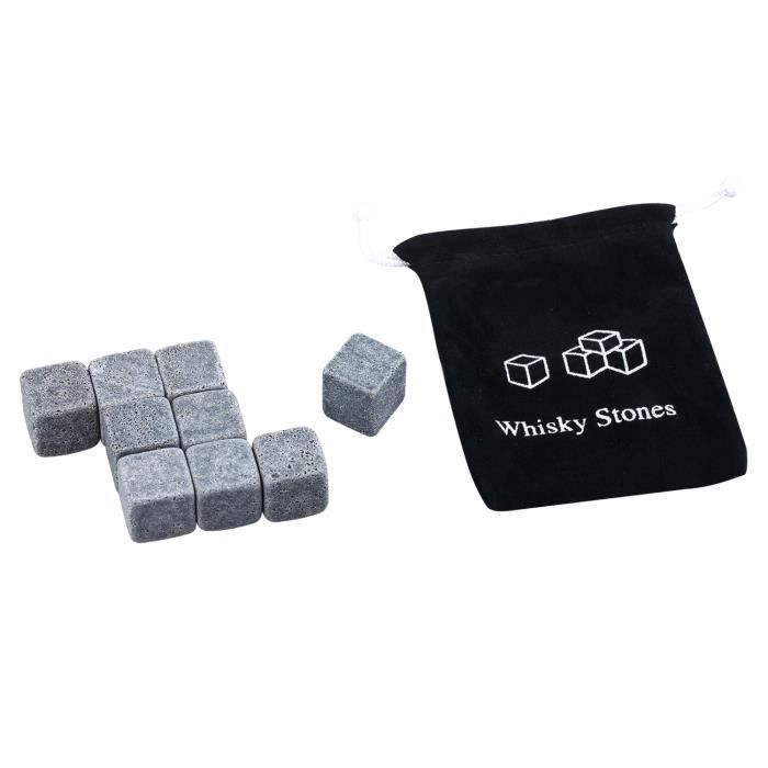 Whiskey Stones - TRIXES - Set of 9pcs - Velvet Pouch - Does Not Dilute - Cools Quickly