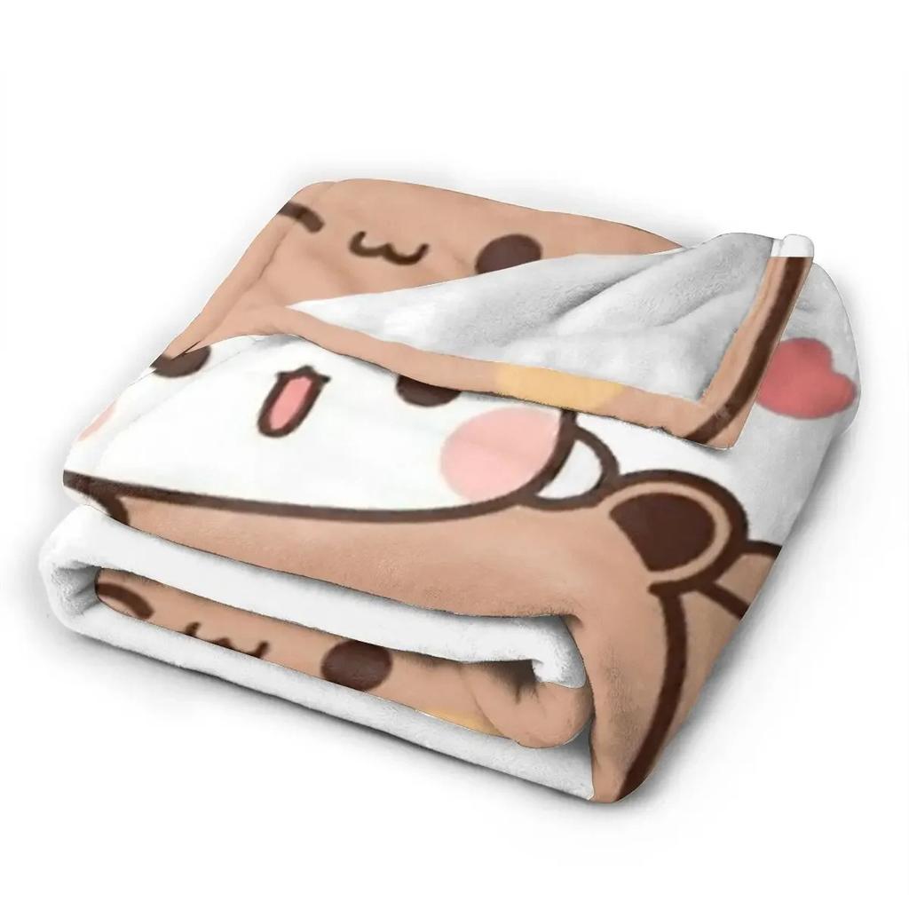 Cute Bear Flannel Blanket Cartoon Animation Digital Printing Air Conditioner Blanket Lunch Break Blanket