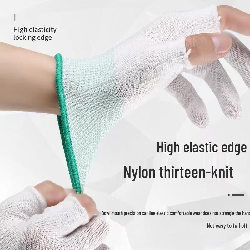 Gray Doctor Thin Non-Slip Coated Nylon Work Gloves (12 Pairs)