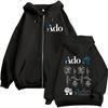 Ado Blue Rose Världsturné Hibana Merch Dragkedja Huvtröjor Herr Damkläder Mode Dragkedja Träningshoodies Casual Huvtröjor Jackor