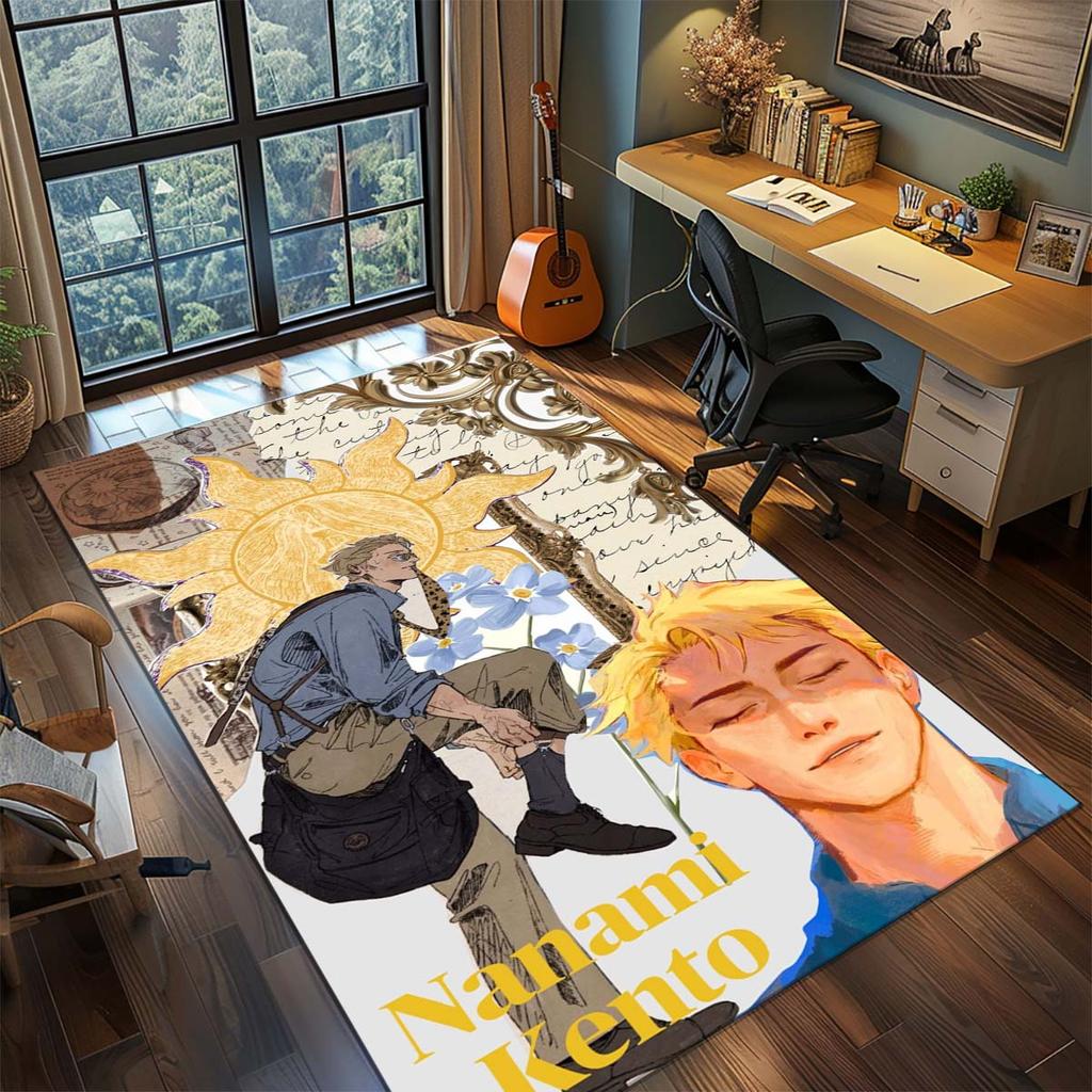 Jujutsu Kaisen Rectangle Polyester Rug Anime Carpet Non Slip Living Room Bedroom Floor Mat -QJY