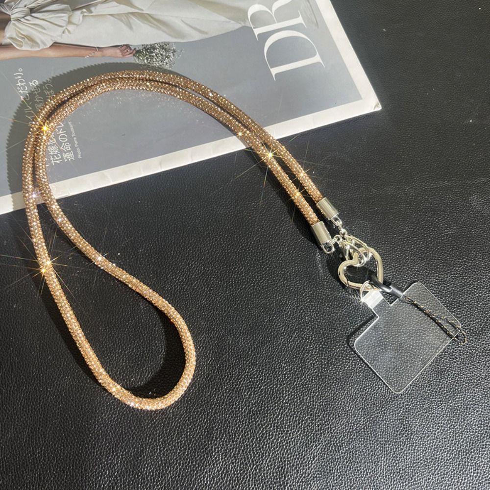 

Glitter Crystal Rhinestone Phone Lanyard Bright Bling Bling Phone Case Chain Straps Phone Anti-lost Rope Phone Accessories шампанского