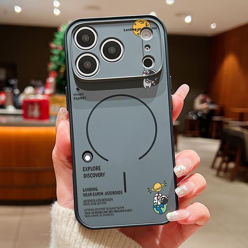 

Hanging Astronaut Pattern Case For iPhone 17 Pro Max Magnetic For Magsafe Hybrid Slim Matte Cover For iPhone 16 15 14 13 Pro Max iPhone 17 Pro Max чорний