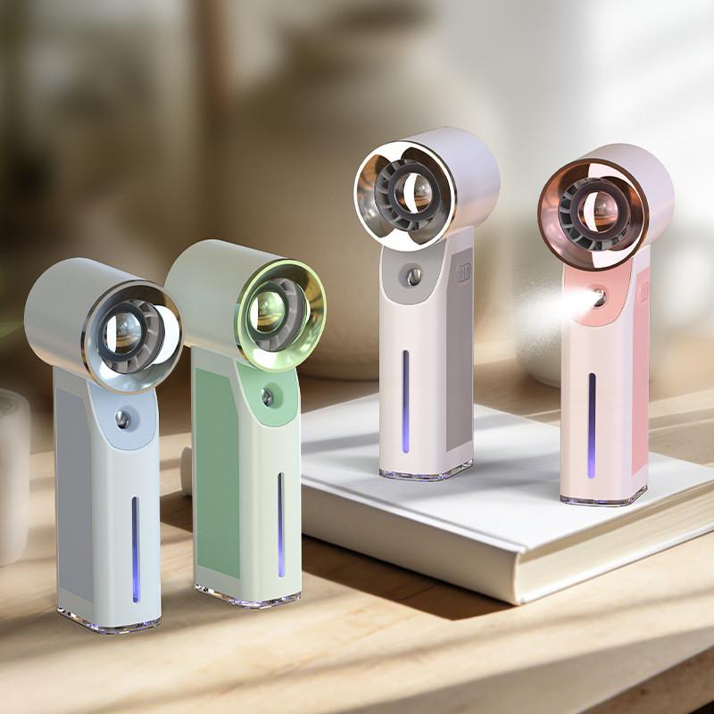 Portable Handheld Fan With Spray Usb Rechargeable For Cooling And Personal Use