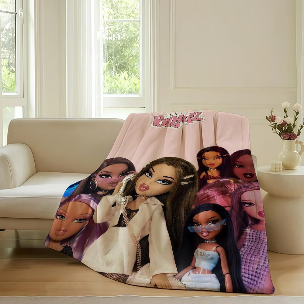 

Fashion girlS B-Bratz Blanket For Sofa Office Bed Plane Travel Sleep Read Relax Camping Soft And Warm 30x40in