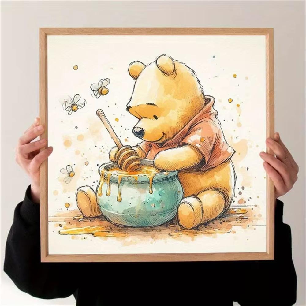 Cute Winnie The Pooh Diamond Painting Handmade DIY Full Diamond Cartoon Bedroom Decoration Painting Diamond Embroidery Kit
