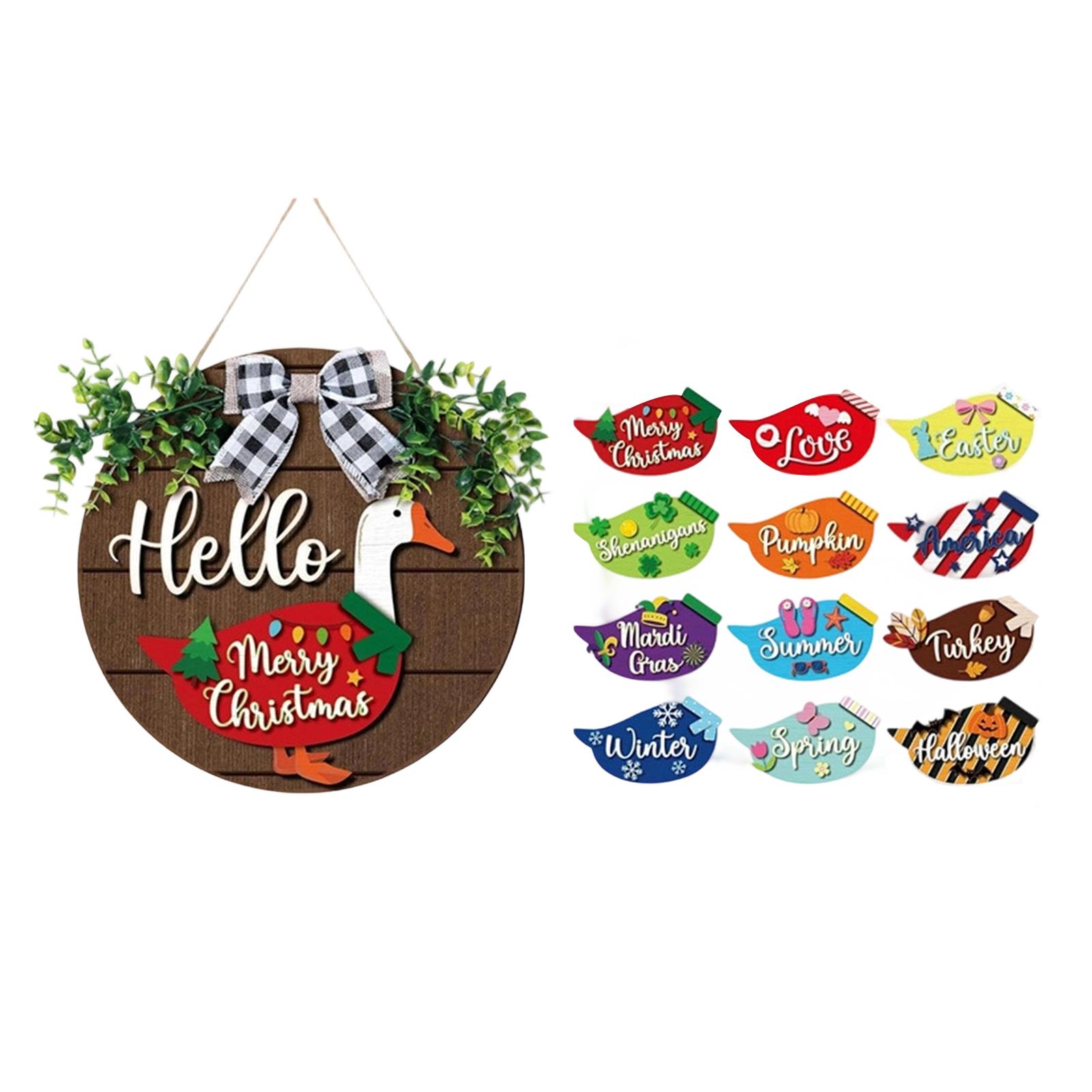 

13 Сменных Деревянных Креативных Табличек на Дверь Приветственные Знаки Подвесное Украшение на Дверь