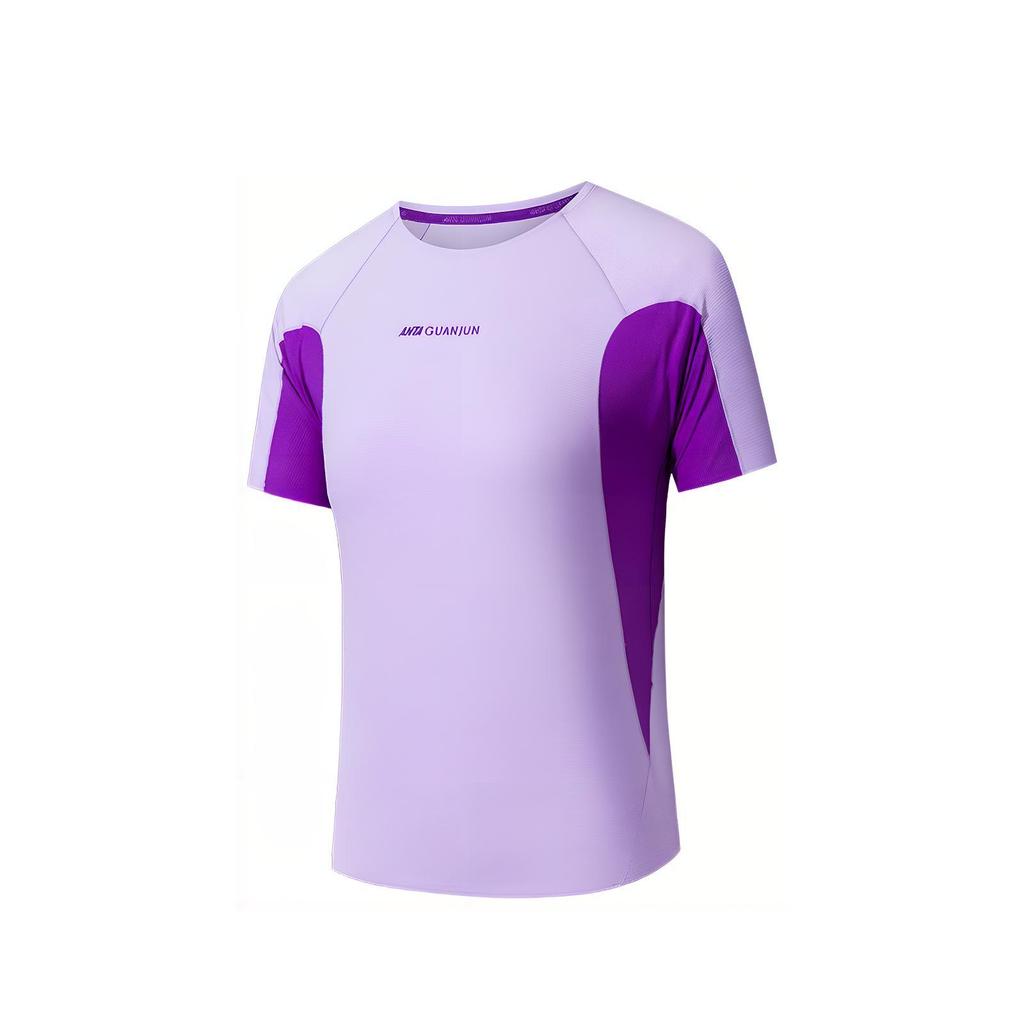 Anta Champion Outdoor Series Simple Versatile Spliced Round Neck Quick-Dry Letter Sports T-Shirt Women Tops 162530117-2