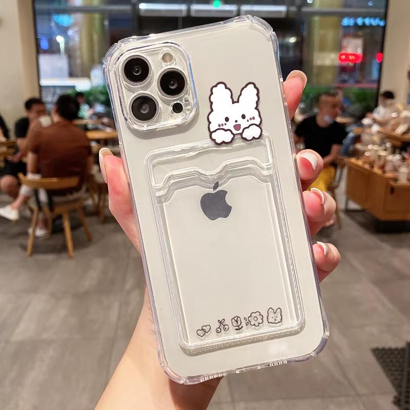 Card Slot Holder Phone Case For iPhone 13 15 17 16 11 12 14 Pro Max 16E 17 Air XR XS 7 8 Plus SE Soft Photo Pocket Wallet Cover