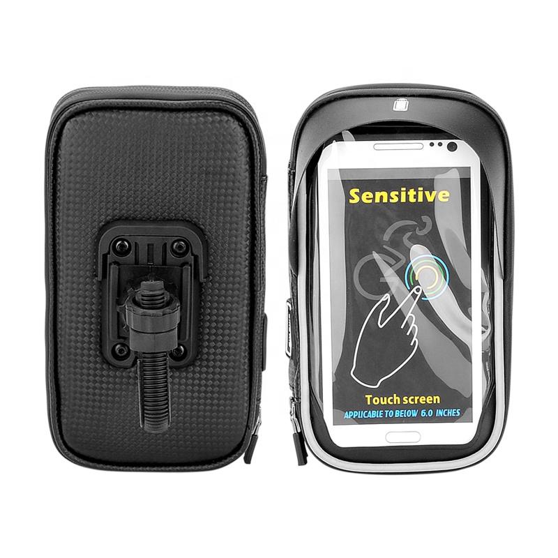 Ready To Ship 360 Degree Rotation Bike Phone Bag Cycling Waterproof Two Pockets Bicycle Bag with Zipper Phone Holder