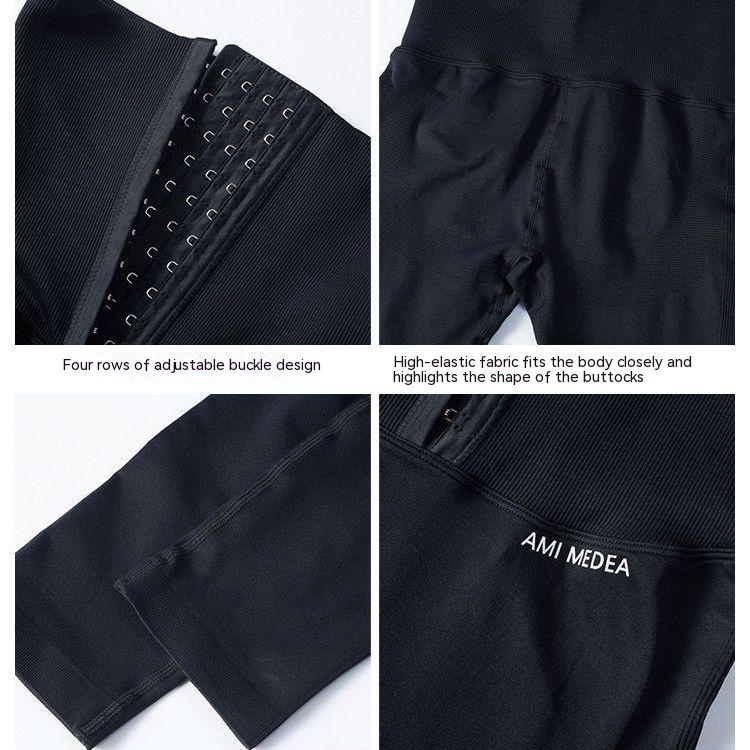 New High Waist Hip Tight Pants Stretch Breathable Friction Is Not Easy To Pilling Sweat Sports Yoga Pants