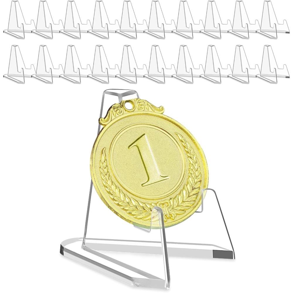 Small Acrylic Display Stand 11 Pack, Easel for Challenge Coin Graded PSA Card Sports Trading Card Baseball Card & Picture Holder